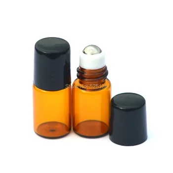100buc 2ml rola pe rola sticle de uleiuri esențiale roll-on reîncărcabile sticla de parfum deodorant recipiente cu capac negru