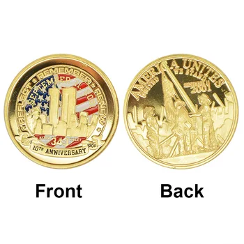 En-gros de New York City 9/11 Normal Placat cu Aur de Monede din SUA de la 11 septembrie United We Stand Moneda De Colectie