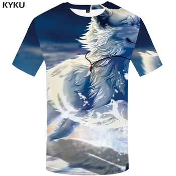 KYKU Lup tricou Femei de Metal Plus Dimensiune Cool Tricou Haine pentru Animale 3d T-shirt, Bluze Femei Imprimate Amuzant de Fitness Nou