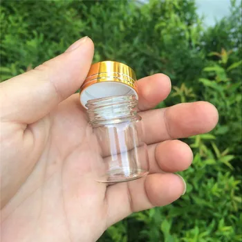 30*43mm 24buc 15ml Sticle din Aluminiu Șurub Cap de Aur Gol Transparent Lichid Limpede Cadou Recipient care Doresc Sticla Borcane