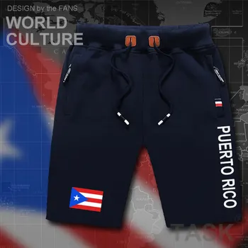 Puerto Rico mens pantaloni scurți de plajă om bărbați pantaloni scurți de bord pavilion antrenament buzunar cu fermoar sudoare culturism 2017 bumbac NOU Rica PRI PR