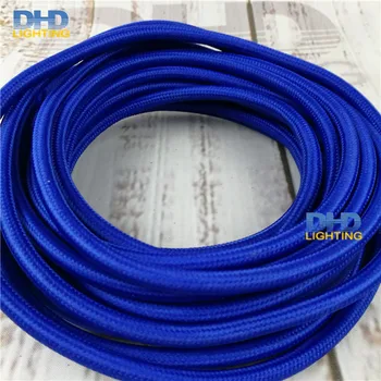12meters/lot culoare albastru inchis textile cablu țesătură de sârmă de epocă cablu de alimentare