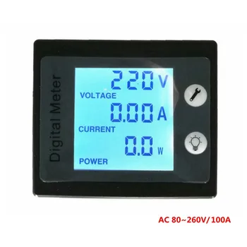 AC 80-260V 100A AC Ampermetru Voltmetru Putere / Contor de Energie Ecartament Voltimetro Amperimetro cu STN LCD Iluminare din spate & CT bobina