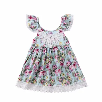 Malayu Copil de Brand 2018 Europa și Statele Unite, la noi vara fata cablajului dantelă dantelă printesa rochie floral 2-6 ani