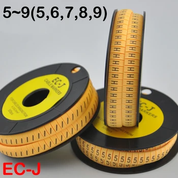 500pcs/rola 0-9 5-9 56789 Cifre arabe CE-J 4-6mm Flexibil PVC Imprimare Maneca Tub Plat Eticheta Cablu Marker