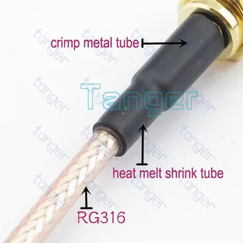 6 inch UHF plug de sex masculin să UHF feminin jack cu RG-316 Coaxial RF Pigtail cablu 6