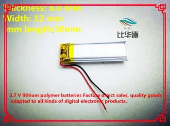 (5pieces/lot)Polimer litiu-ion baterie 3.7 V 180mAh, 601230 061230 CE FCC ROHS, MSDS de certificare a calității